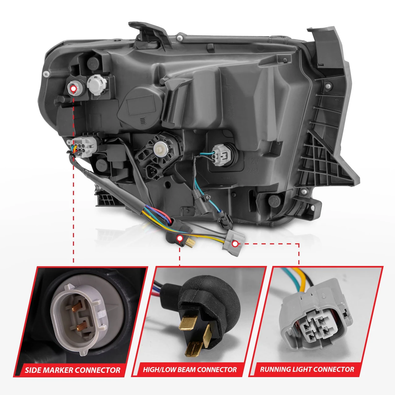 Anzo USA 14-21 Tundra Black Switchback LED Headlights (ANZ111533) — product image 2