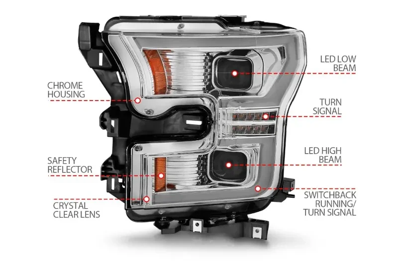 Anzo USA 15-17 F150 Chrome Full LED Headlights w/Light Bar (ANZ111548) — product image 2