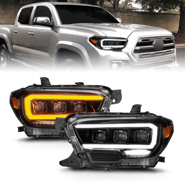 Anzo USA 16-23 Tacoma SR Black Headlights w/ Light Bar (ANZ111562)