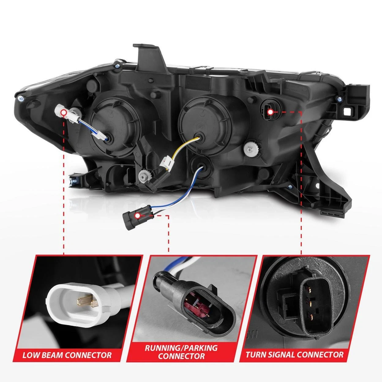 Anzo USA 16-23 Tacoma SR Black Headlights w/ Light Bar (ANZ111562) — product image 5