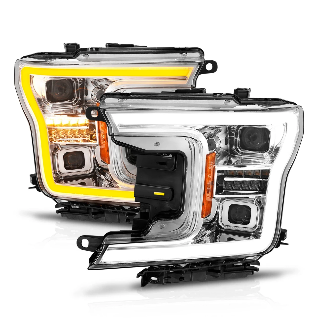 Anzo USA 18-20 F150 Chrome Full LED Projector Headlights (ANZ111571)