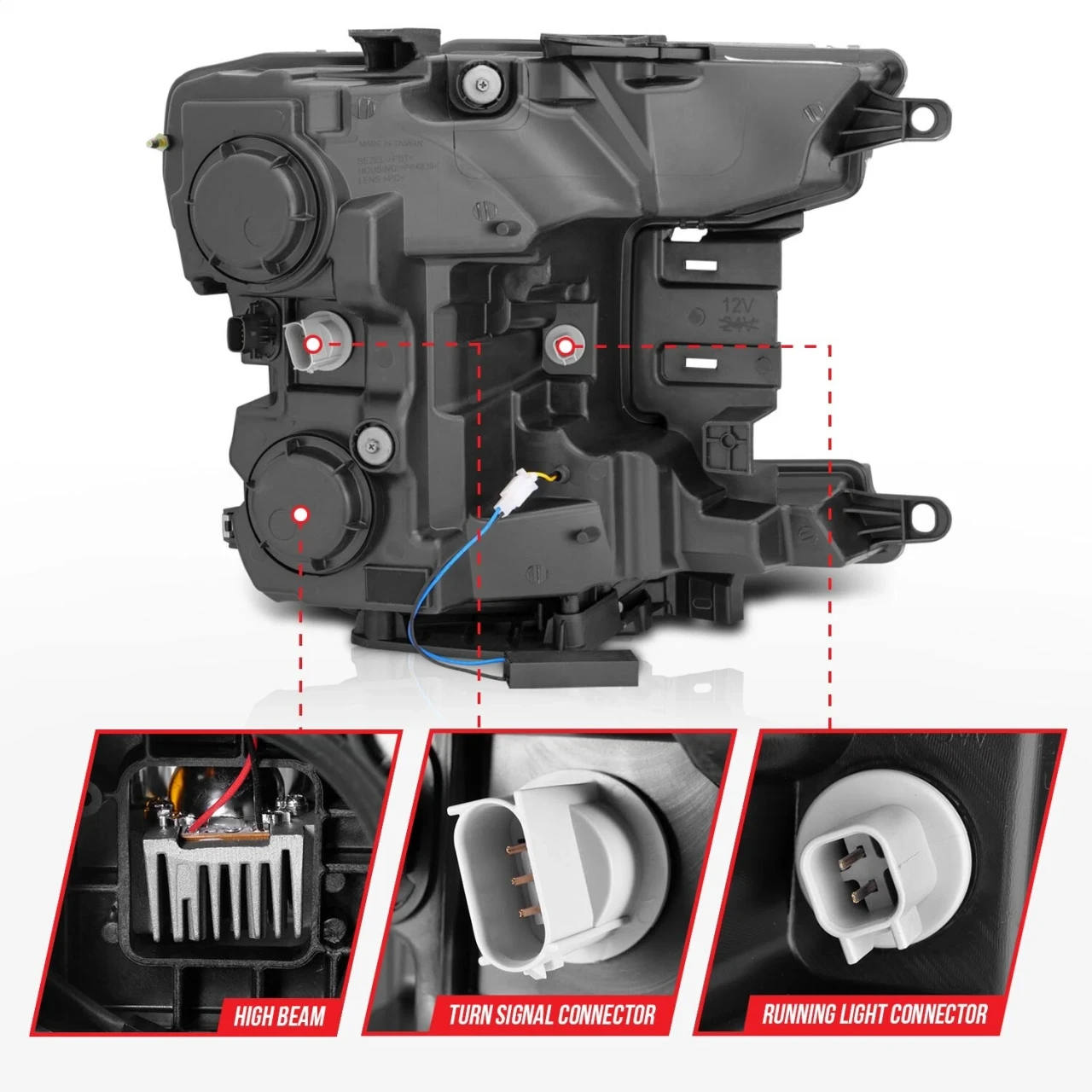 Anzo USA 18-20 F150 Chrome Headlight w/Light Bar & Halogen (ANZ111521) — product image 5