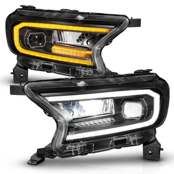 Anzo USA 19-23 Ranger Black Headlights w/DRL & Initiation (ANZ111613)