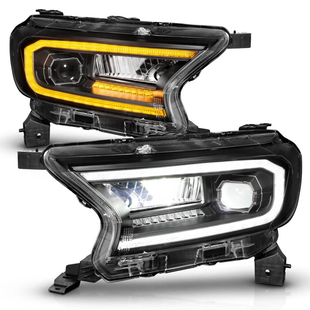 Anzo USA 19-23 Ranger Black Headlights w/DRL & Initiation (ANZ111613)