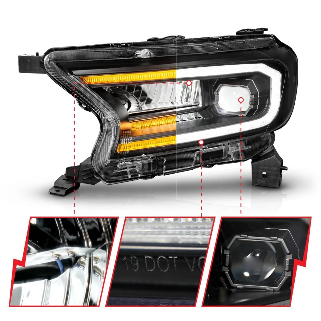 Anzo USA 19-23 Ranger Black Headlights w/DRL & Initiation (ANZ111613) — product image 2
