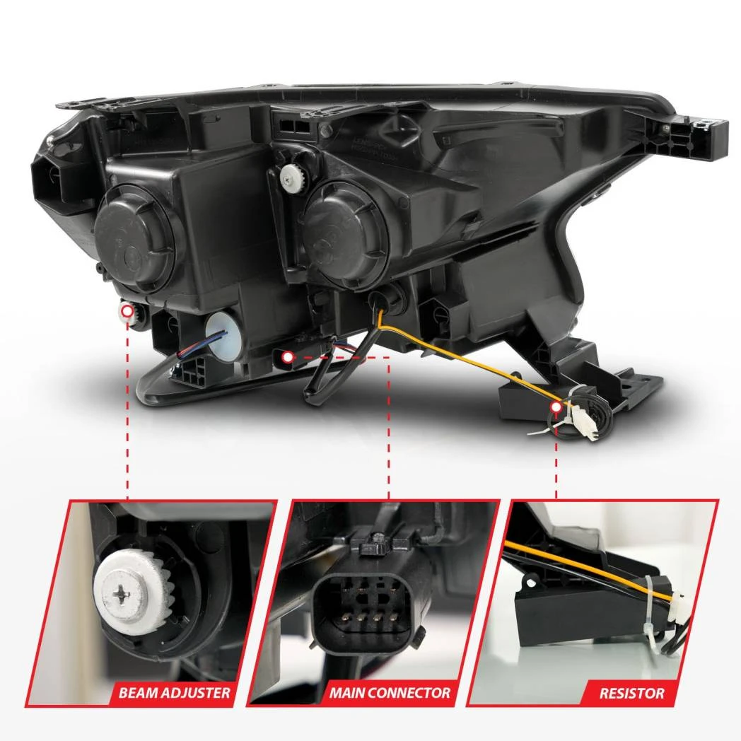 Anzo USA 19-23 Ranger Black Headlights w/DRL & Initiation (ANZ111613) — product image 3