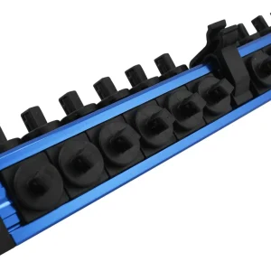 ASTRO 1/4? Drive V12 Locking Magnetic Socket Organizer for 22 Sockets + Ratchet  Blue