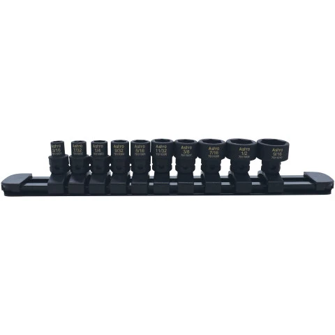 ASTRO 10-Piece 1/4 Drive Low Profile Nano Impact Sockets - SAE (78110)