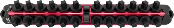 ASTRO 3/8? Drive V12 Locking Magnetic Socket Organizer for 24 Sockets + Ratchet  Red