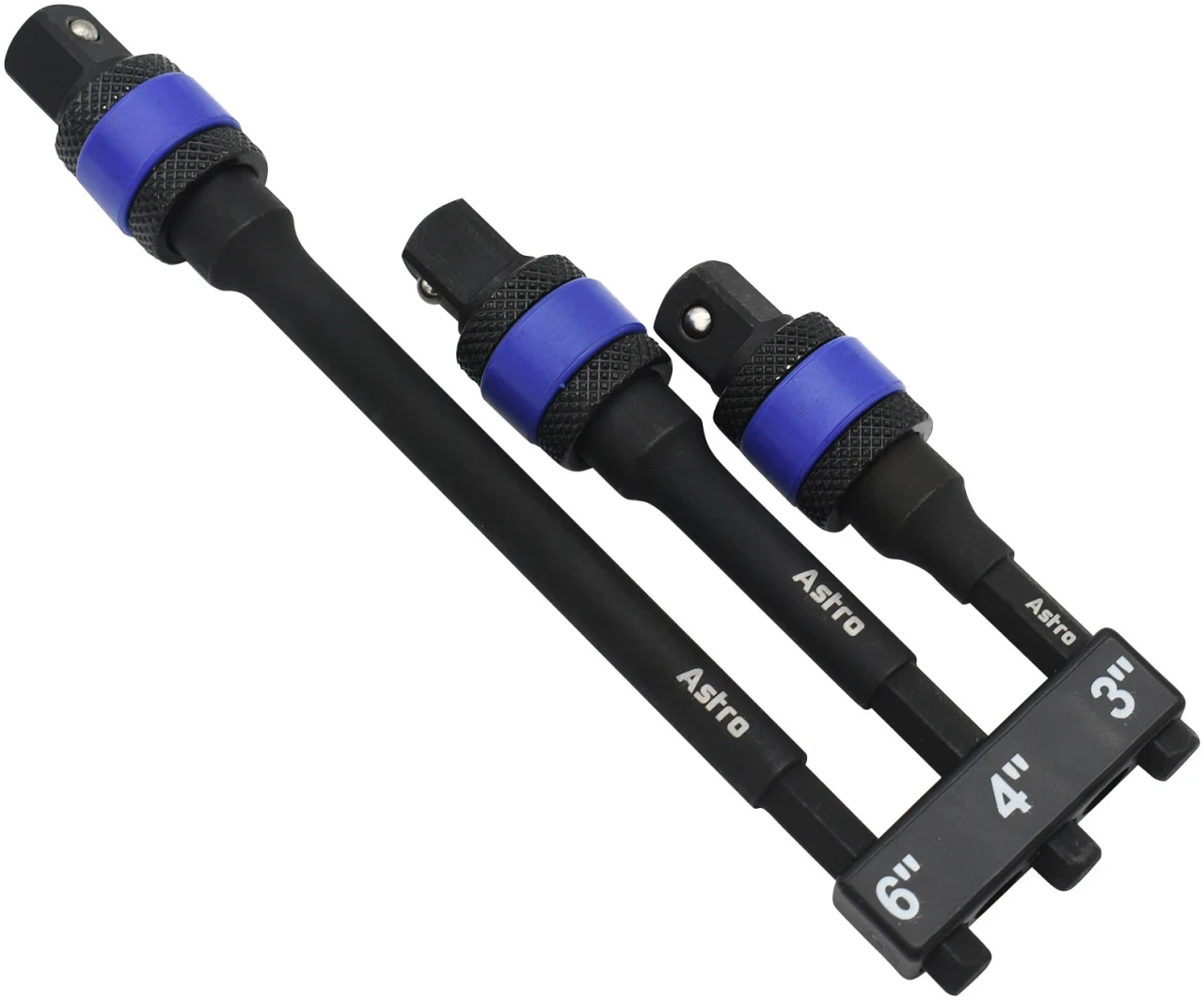 ASTRO 3 Pc. Locking 1/4” Drive Hex Shank Impact Adapter Extension Set