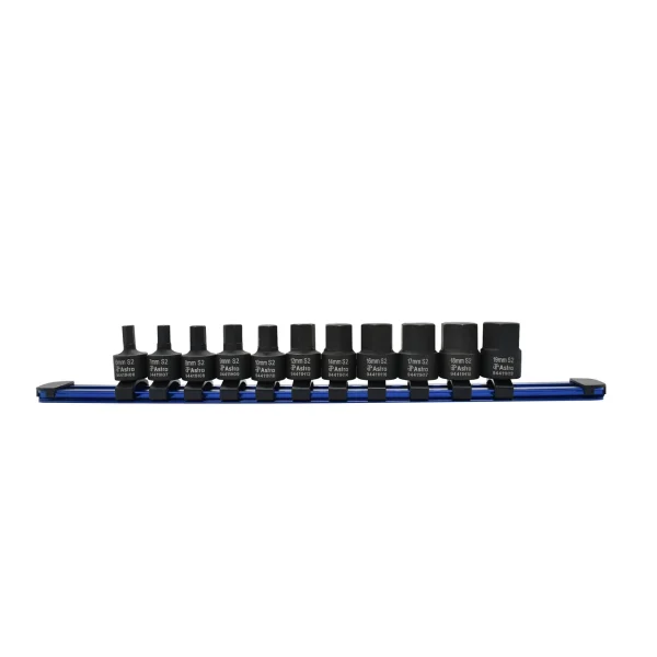 Astro Pneumatic 11-Piece 3/8" Drive Nano Impact Metric Hex Bit Sockets (94411M)