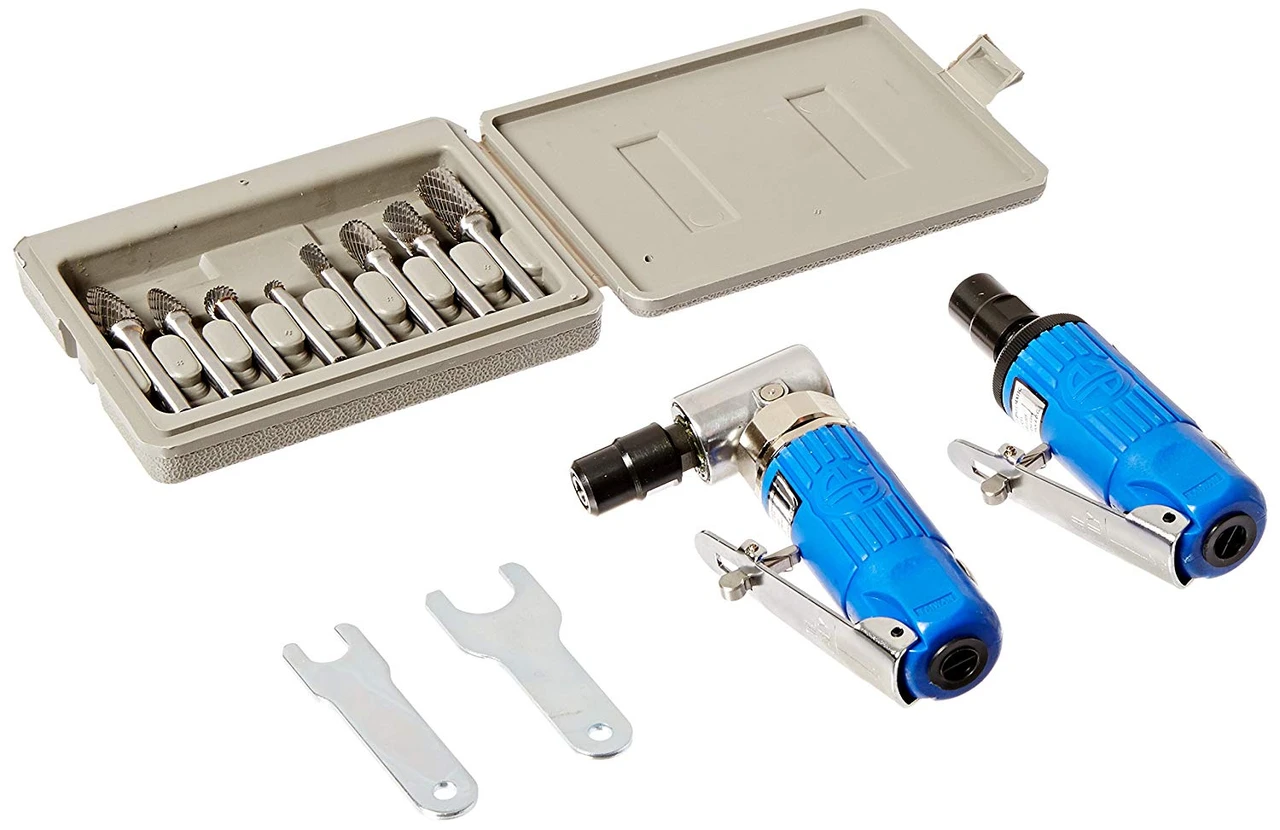 Astro Pneumatic 1/4" Die Grinder Set with Composite Body and Rotary Burrs (1221)