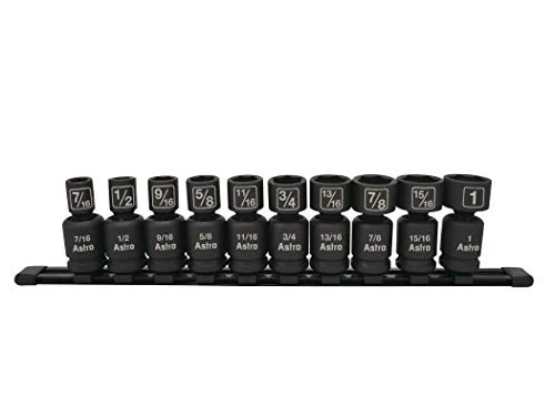 Astro Pneumatic 10-Piece 1/2" Drive Nano Pinless Impact Sockets (78240)
