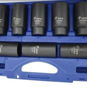 Astro Pneumatic 6 Point Axle Nut Socket Set 8 Piece Deep Steel (78866)
