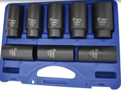 Astro Pneumatic 6 Point Axle Nut Socket Set 8 Piece Deep Steel (78866)