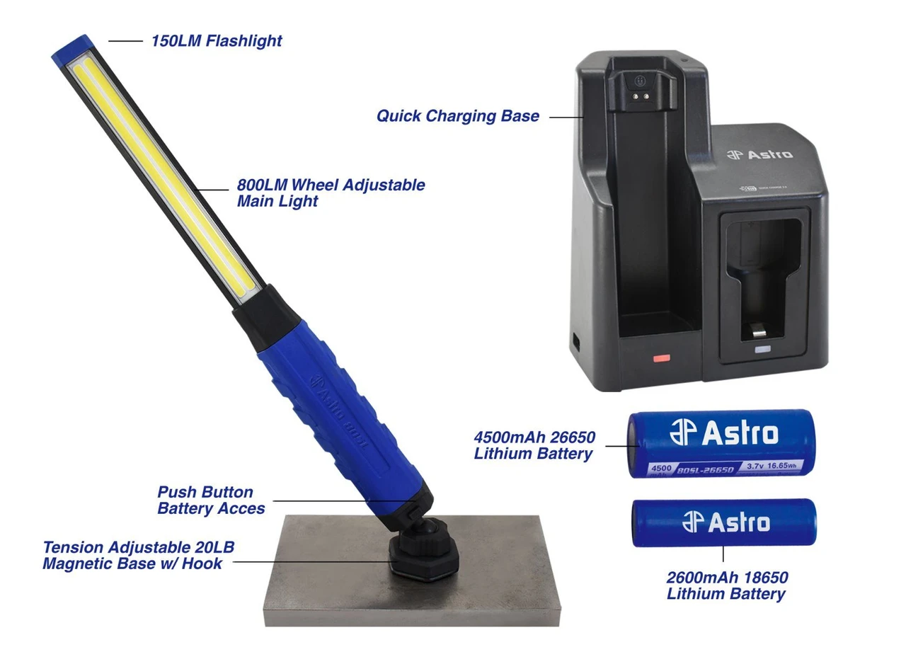 Astro Pneumatic 800 Lumen Rechargeable Slim Light with Quick-Swap System (80SL) — product image 2
