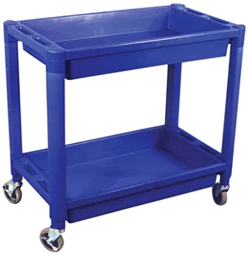 Astro Pneumatic Heavy Duty Plastic 2 Shelf Utility Cart Black Color (8330)