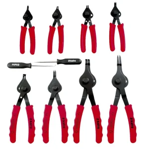 Astro Pneumatic Snap Ring Pliers Set with 10 Pieces and Vinyl Handles (9401)