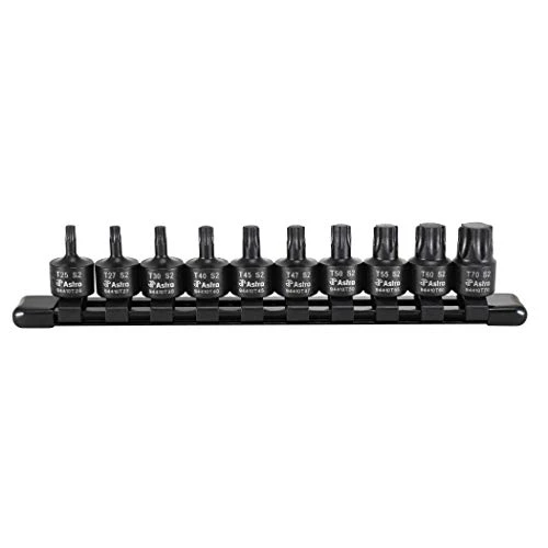 Astro Pneumatic 10-Piece 3/8" Drive Nano Impact Torx Bit Sockets S2 Steel Construction (94410T)