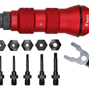 Astro Pneumatic Rivet Nut Drill Adapter Kit with 8 Mandrels and Nosepieces (ADN14)