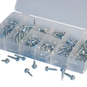 ATD Tools Hex Washer Head Screw Set Self-Drilling 200-Piece Assorted (ATD-349)