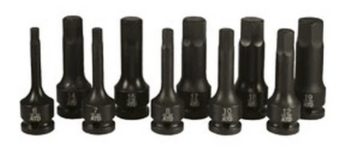 ATD Tools 4605 1/2" Dr. Metric Impact Hex Driver Set, 10pc.