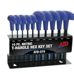 ATD Tools 575 T-Handle Hex Key Set, Metric, 10pc