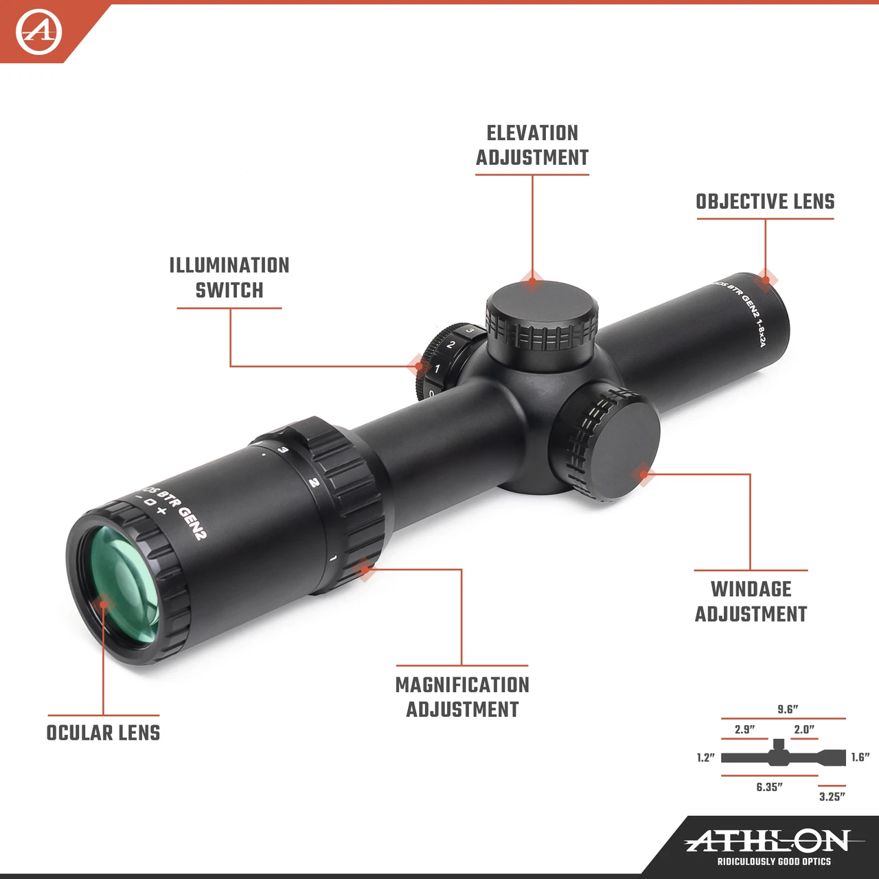 Athlon Optics Argos BTR GEN2 1-8x24 ATSR5 SFP IR MOA Reticle (214072) — product image 3