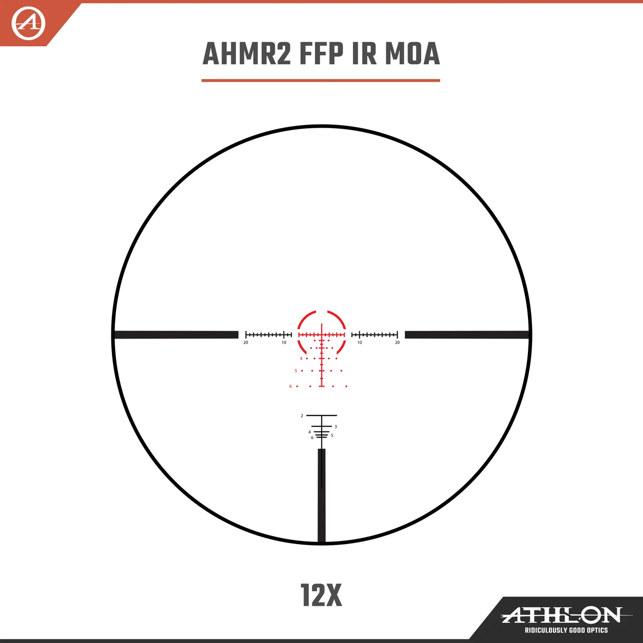 Athlon Optics Helos BTR GEN2 2-12x42 AHMR2 FFP IR MOA Reticle (214104) — product image 4