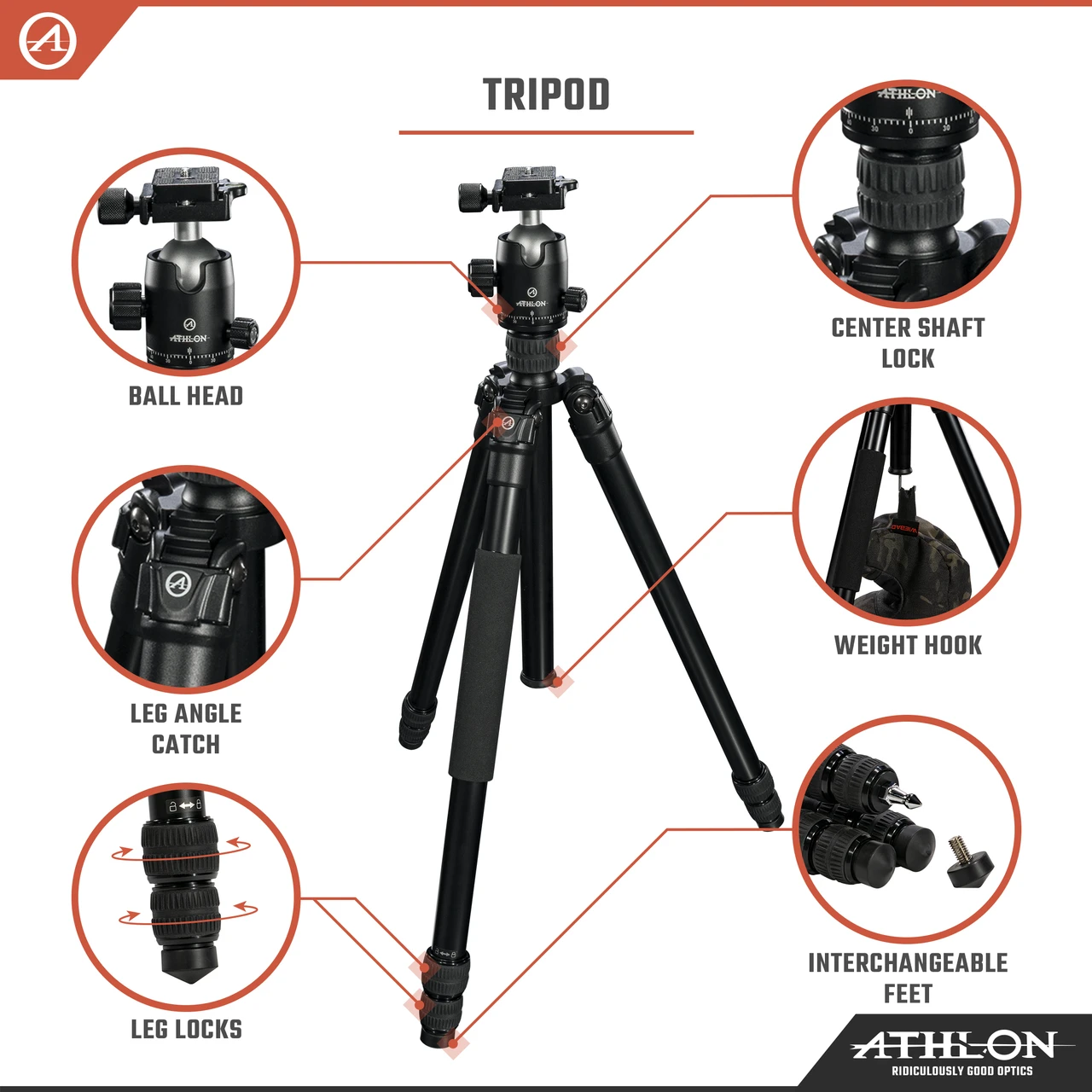 Athlon Optics Midas AL28 - Aluminum Tripod (706009) — product image 2