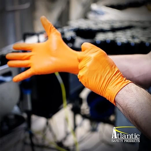 Atlantic Safety Outrageous Orange Disposable Gloves, XL (OO-XL) — product image 2