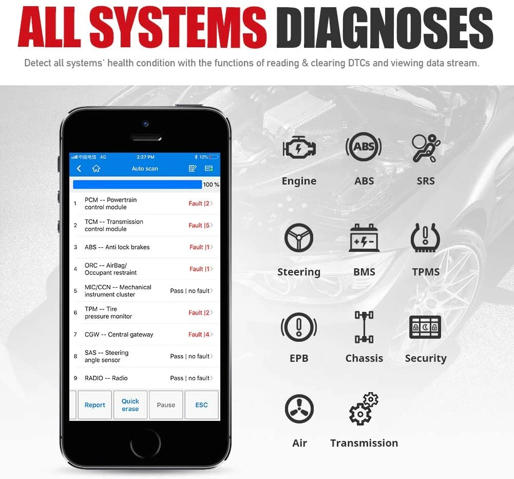 Autel AP200 MaxiAP Obd2 Scanner Bluetooth Auto OBDII Diagnostic Scan Tool — product image 3
