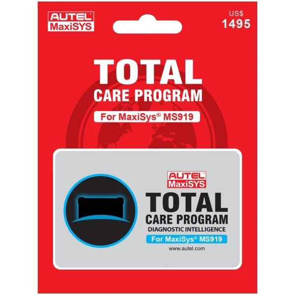 AUTEL MS9191YRUPDATE MaxiSys MS919 Total Care Update & Warranty Card