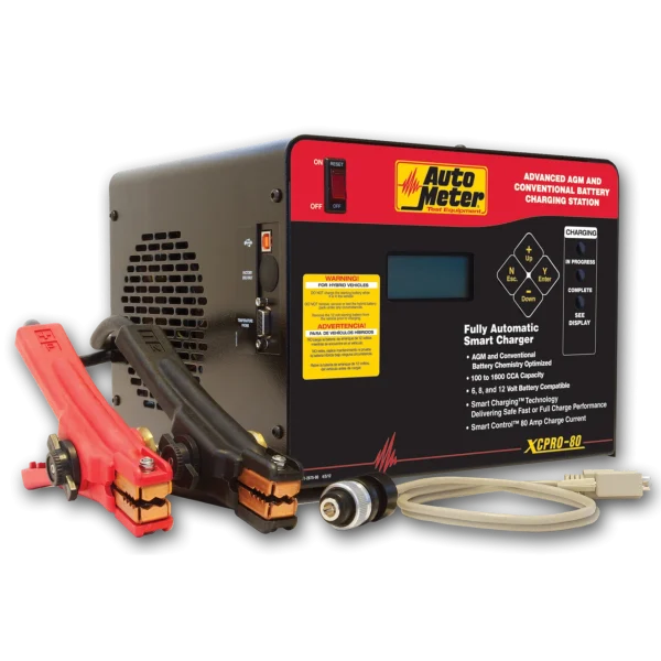 AutoMeter AGM Optimized Fast Charger 6V, 8V, 12V Battery Tester (XCPRO-80)