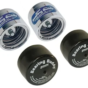 Bearing Buddy 1.980" Diameter Chrome Bearing Protectors With Bras - Pair (42100)