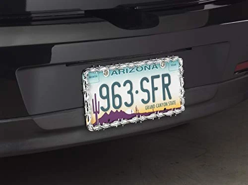 Bell Automotive Barbed Wire Chrome License Plate Frame (22-1-46144-8) — product image 2