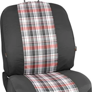 Bell Automotive Black Plaid Low-Back Bucket Seat Cover (22-1-56863-9)