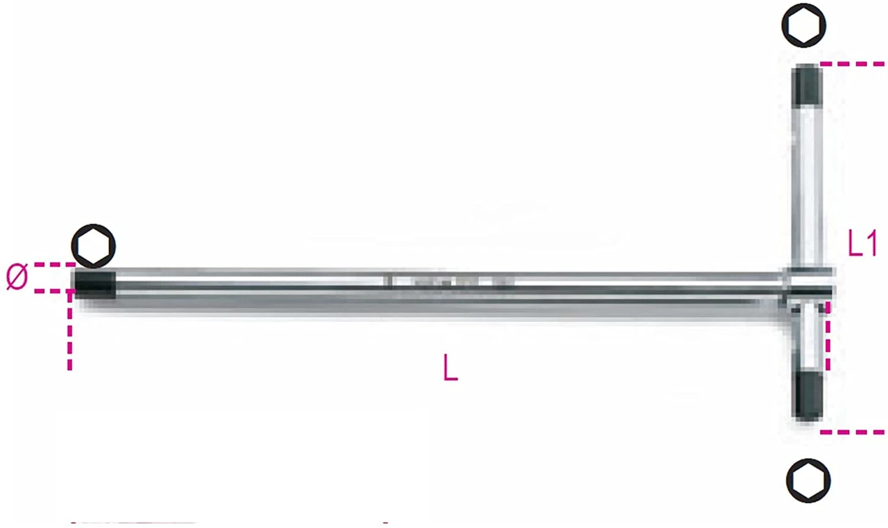 Beta Tools T-Handle Wrench, Male, 9mm (009510590) — product image 2