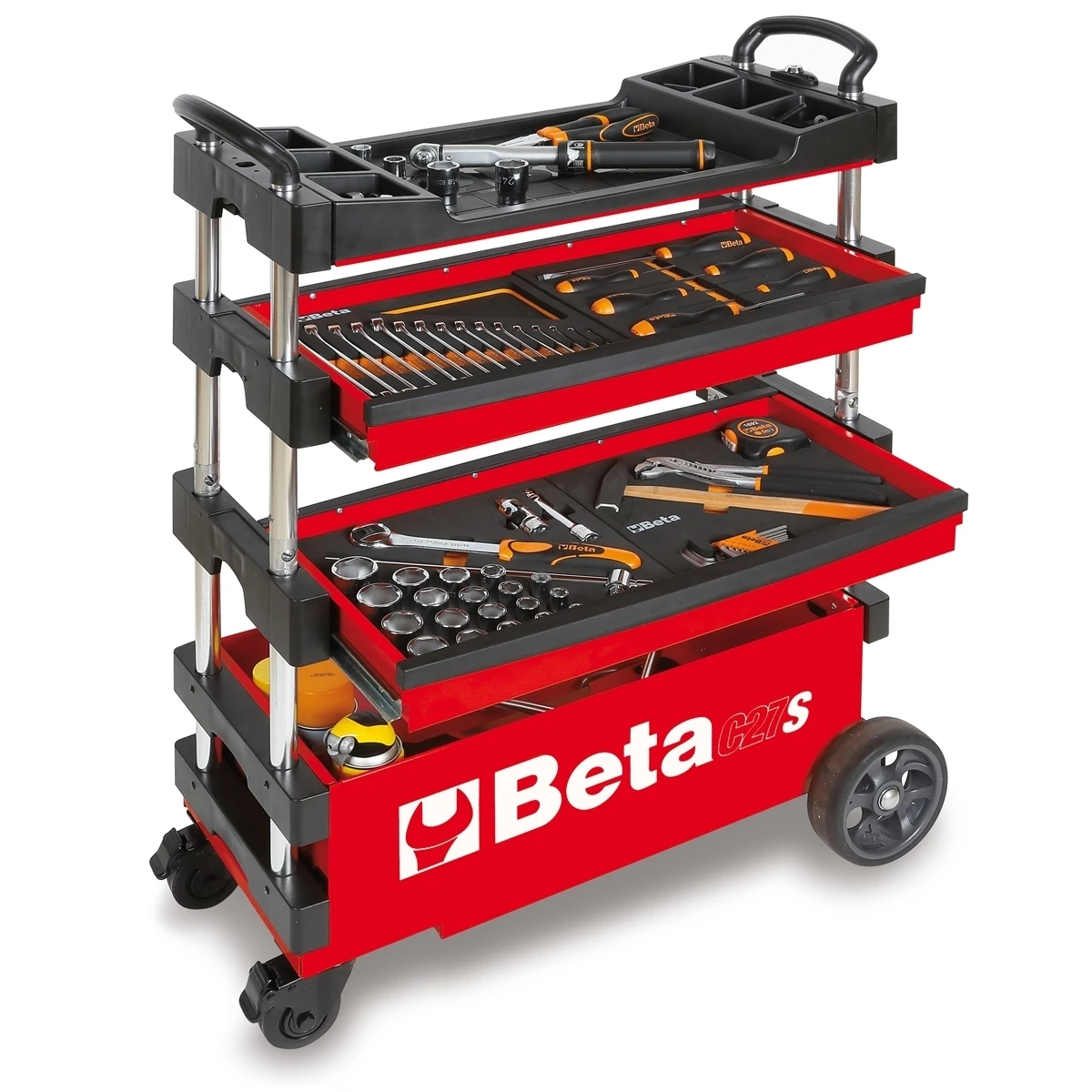 Beta Tools C27S-R Folding Tool Trolley - Red (027000203)