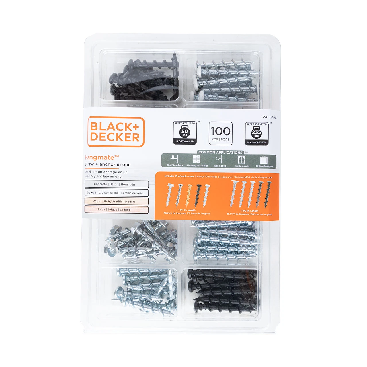 Black + Decker Hangmate Screw and Anchor in one (2410-APB) — product image 2
