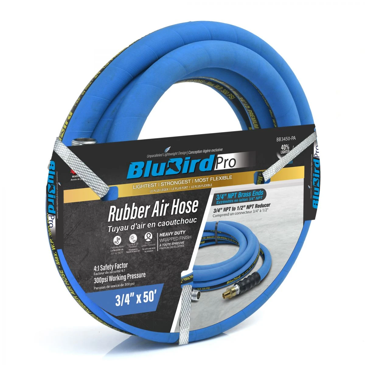 BluBird 3/4" x 50' Rubber Air Hose (BBPRO3450) — product image 2