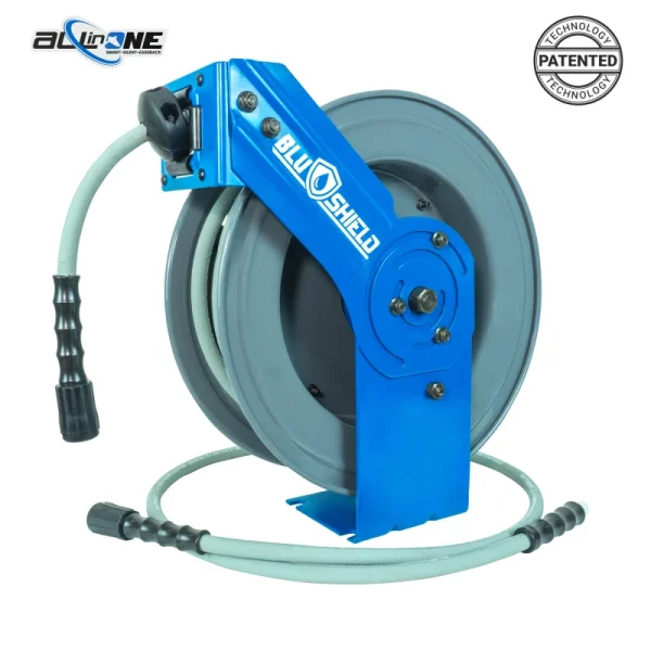 BluShield Rubber Pressure Washing Hose Reel 1/4" X 50' w/ Lead Hose (PWR1450-NM22-AIO)