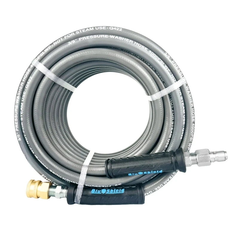 BluShield Single Wire Pressure Washing Hose, 3/8", 4K PSI (PWSW38-CP)