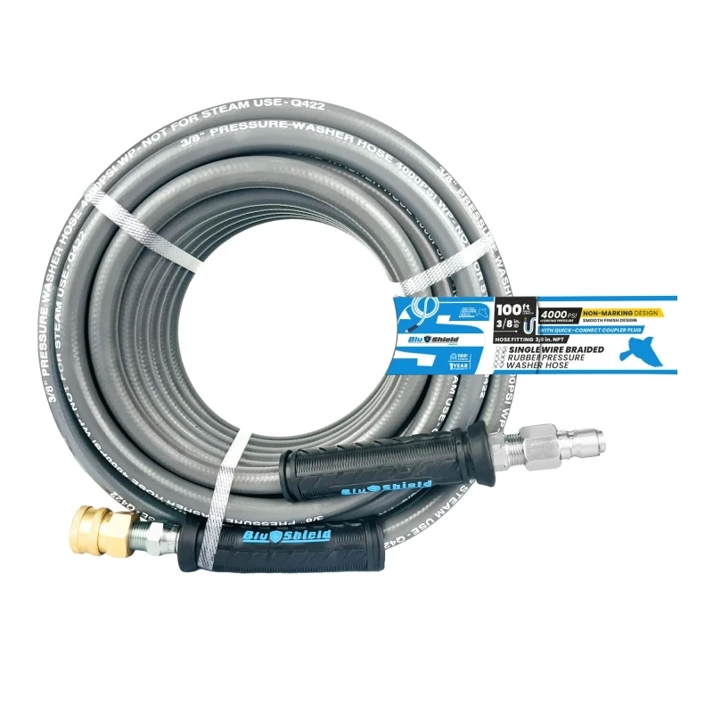 BluShield Single Wire Pressure Washing Hose, 3/8", 4K PSI (PWSW38-CP) — product image 2
