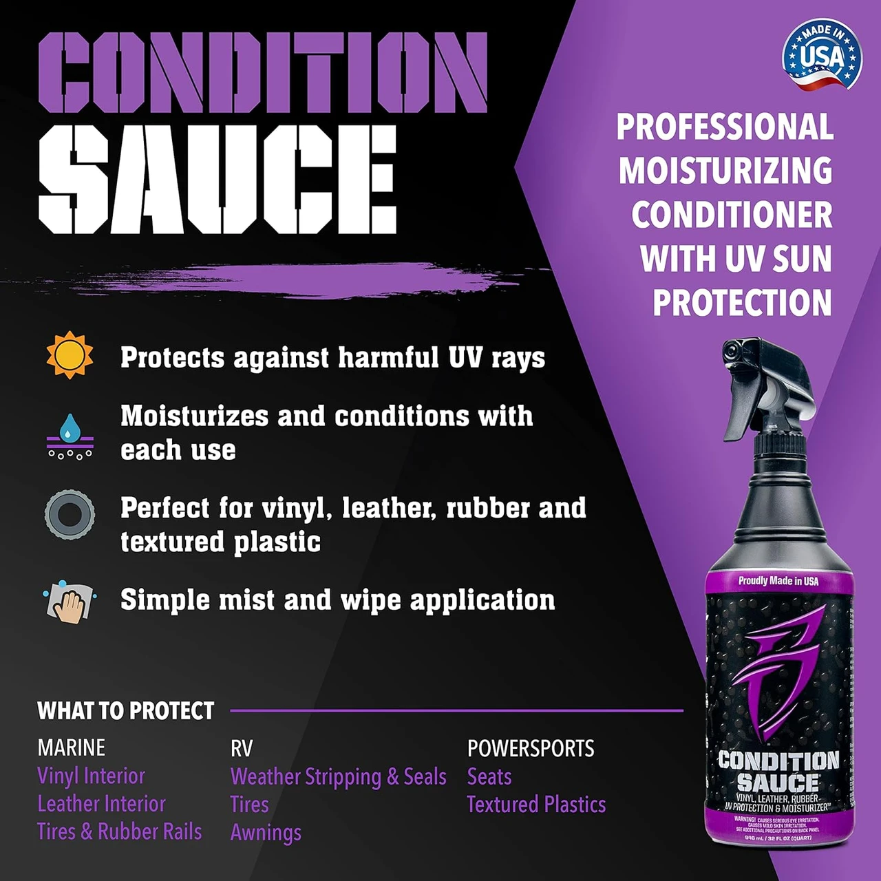 Boat Bling Condition Sauce Premium Interior Moisturizer with UV Protection (CS0032) — product image 2