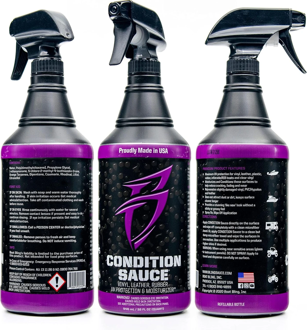 Boat Bling Condition Sauce Premium Interior Moisturizer with UV Protection (CS0032) — product image 3