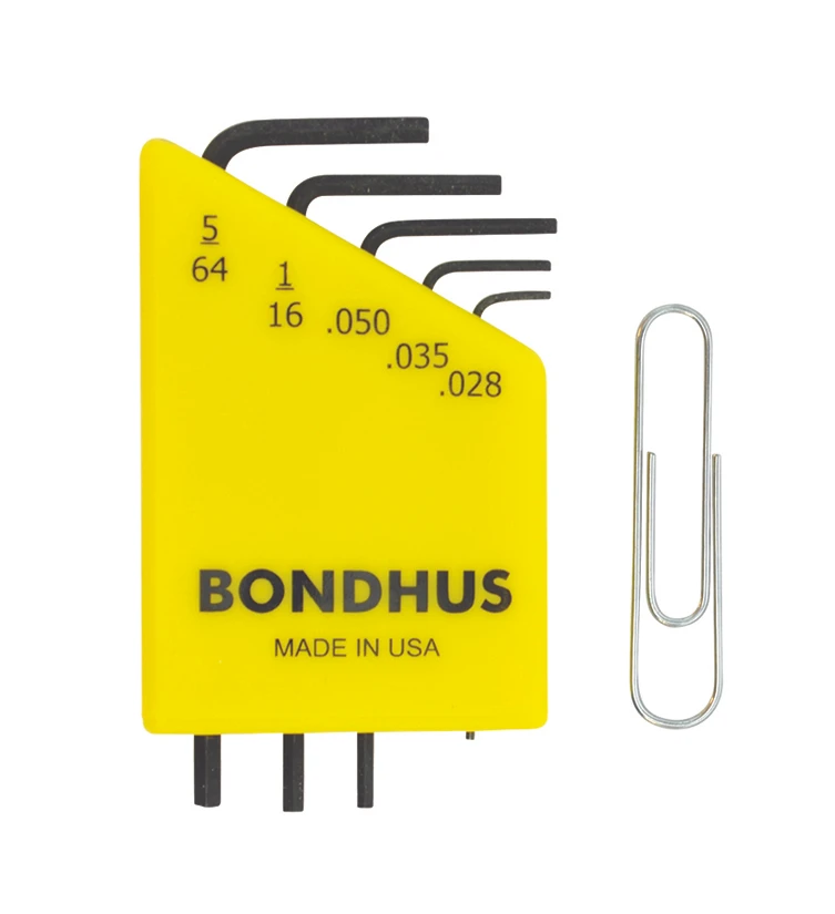 Bondhus 5-Piece .028-5/64" Short Hex End L-Wrench w/ProGuard (12243)