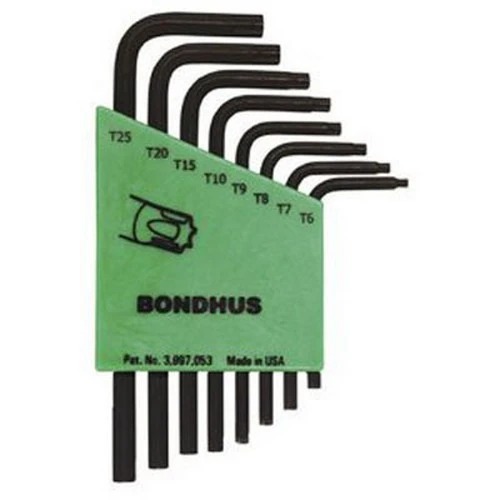 Bondhus 8-Piece T6-T25 Short Star Tip L-Wrench Set w/ProGuard (31732)