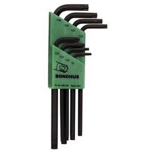 Bondhus 8-Piece T9-T40 Long Star Tip L-Wrench Set w/ProGuard (31834)