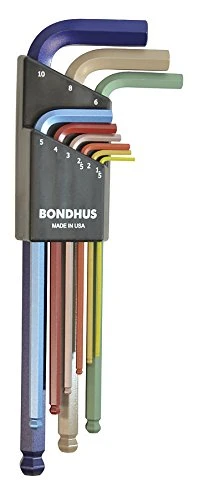Bondhus 9-Piece 1.5-10mm Long Ball End L-Wrench w/ColorGuard (69499)